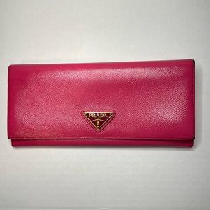 PRADA Saffiano Leather Continental Wallet